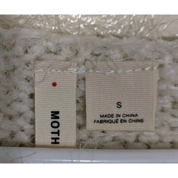 Anthropologie Moth Poncho Crew Metallic Fringe Sweater Boho Oversized Small - Picture 8 of 9